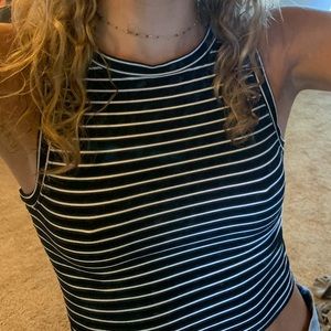 Stretchy striped cropped top